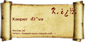 Kasper Éva névjegykártya