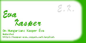 eva kasper business card